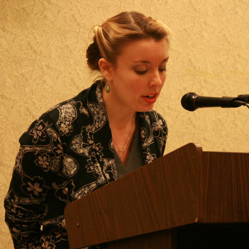 Annabelle Moseley reading her poetry