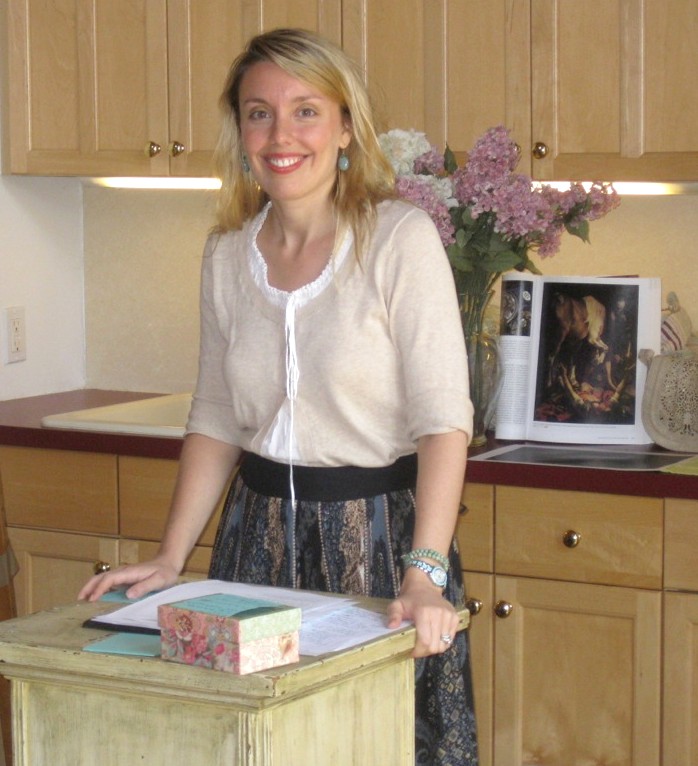 Annabelle Moseley teaching her "Spirituality of Poetry" class at the Walt Whitman Birthplace